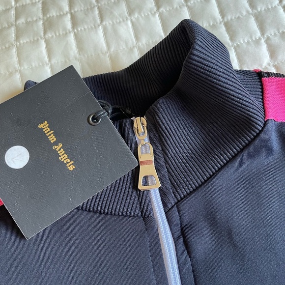 Palm Angels Black Jacket with Pink Stripes - Picture 7 of 13